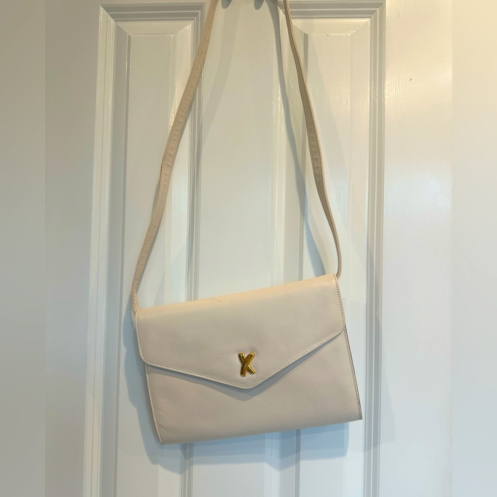 Paloma Picasso Cream Shoulder Bag with Gold Accent